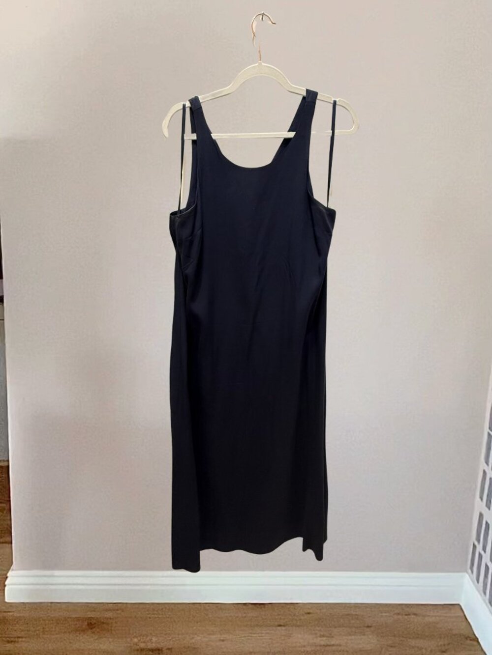 Navy Blue Flowy Midi Shift Dress